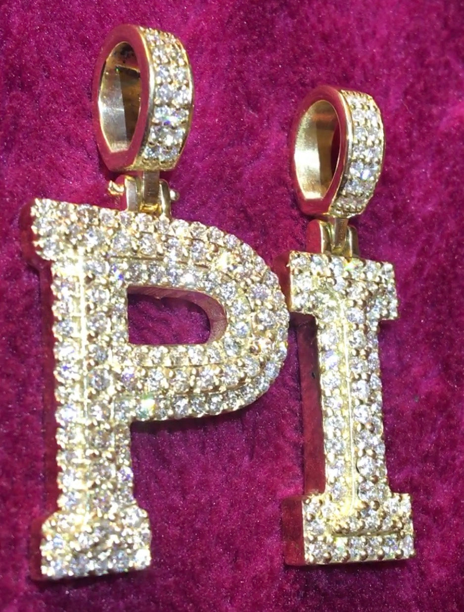 PAVÉ P Initial Pendant