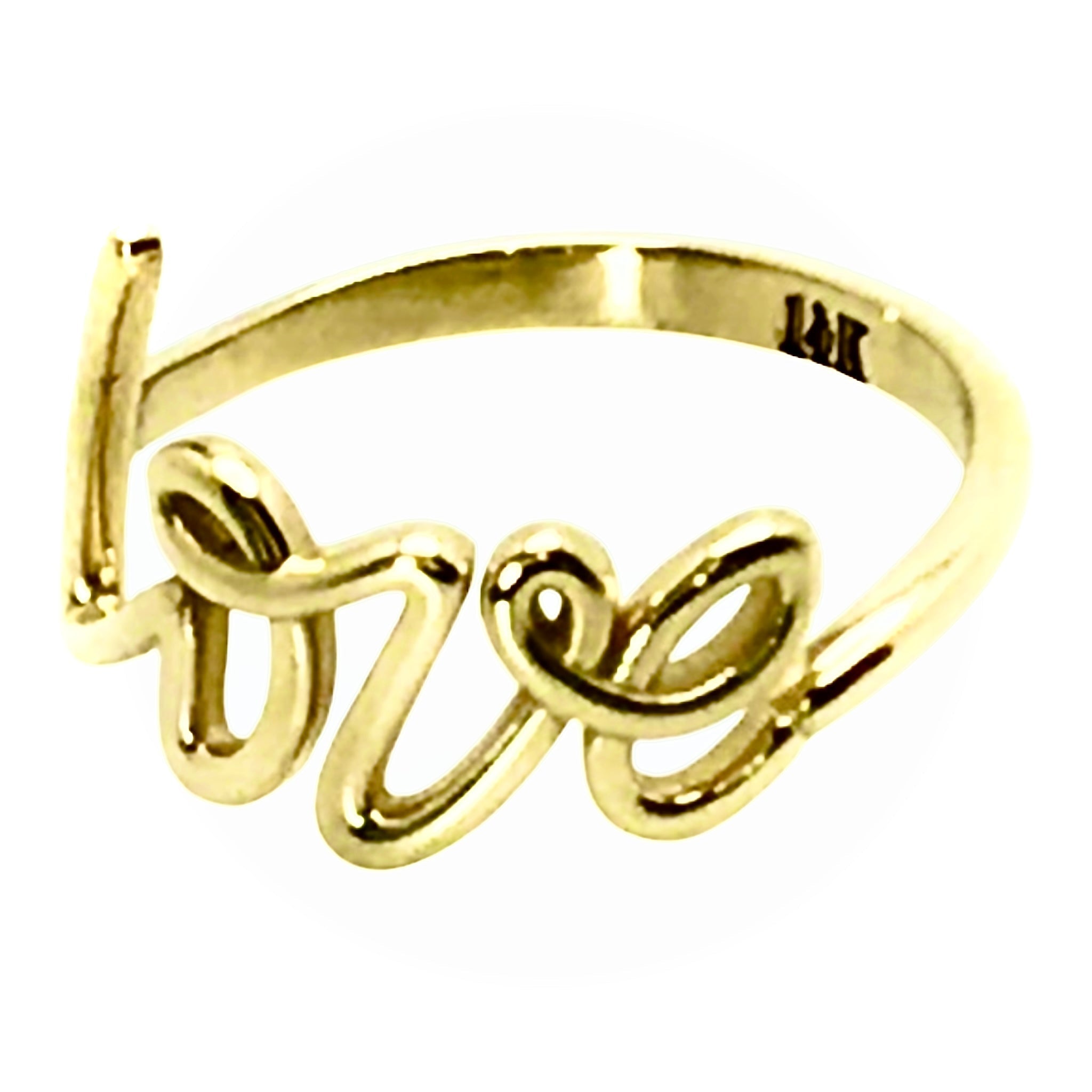 The Love Ring — 14k Yellow Gold Script Statement Ring