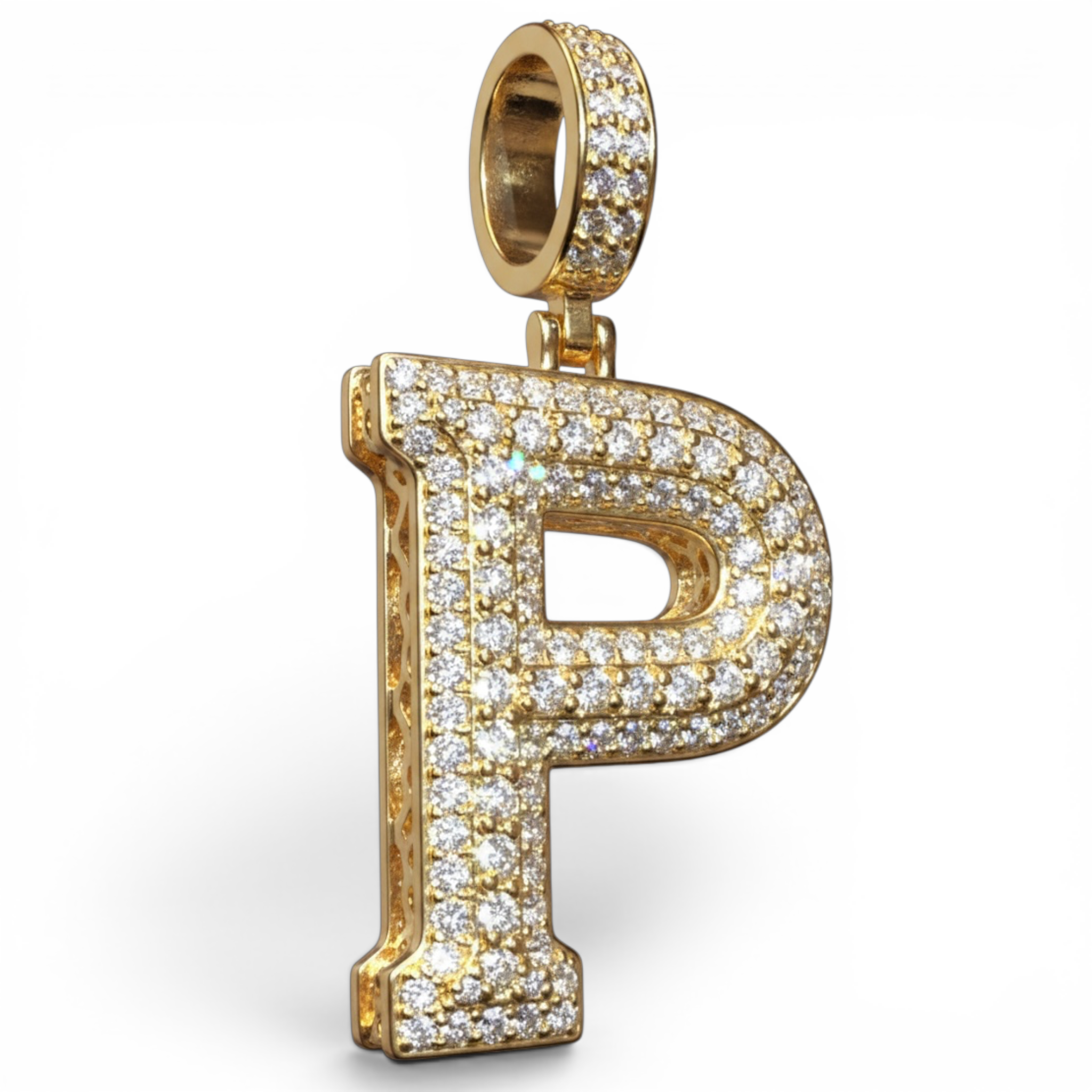 PAVÉ P Initial Pendant