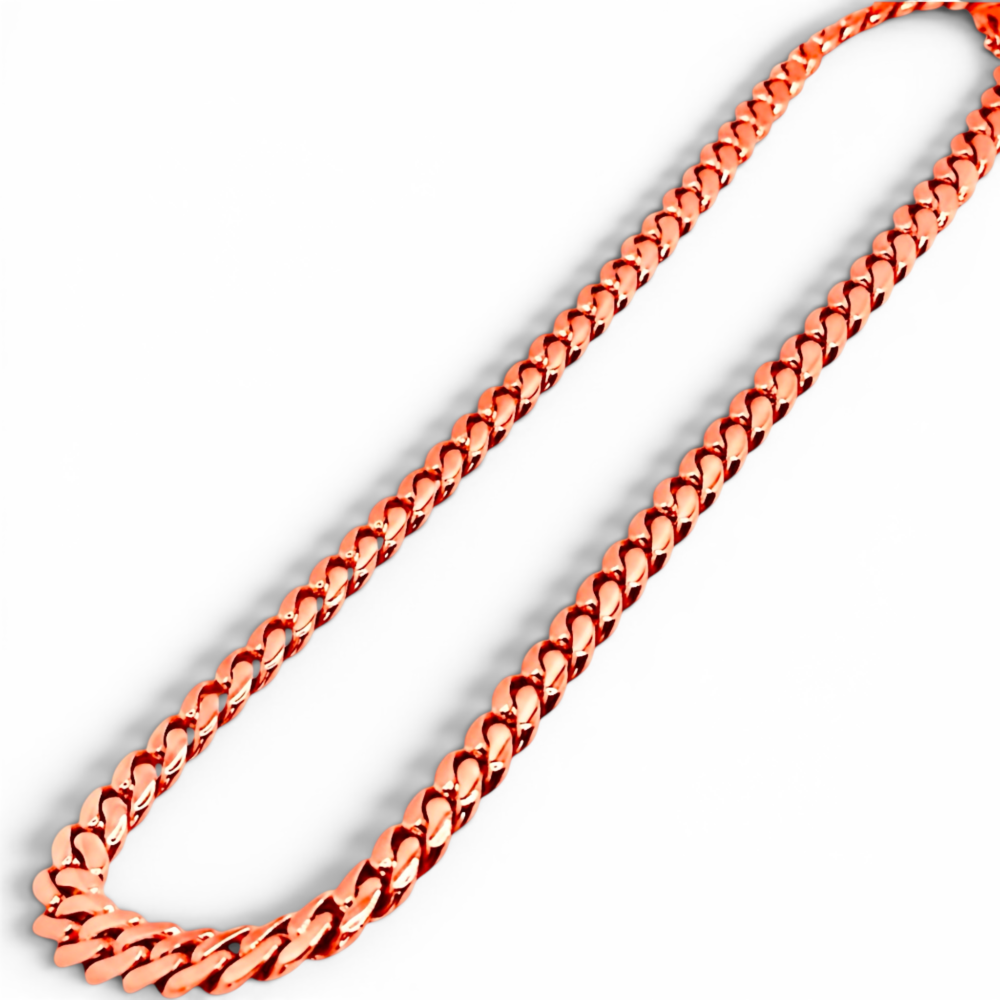 Men's Solid Miami Cuban Link Chain – Rose Gold