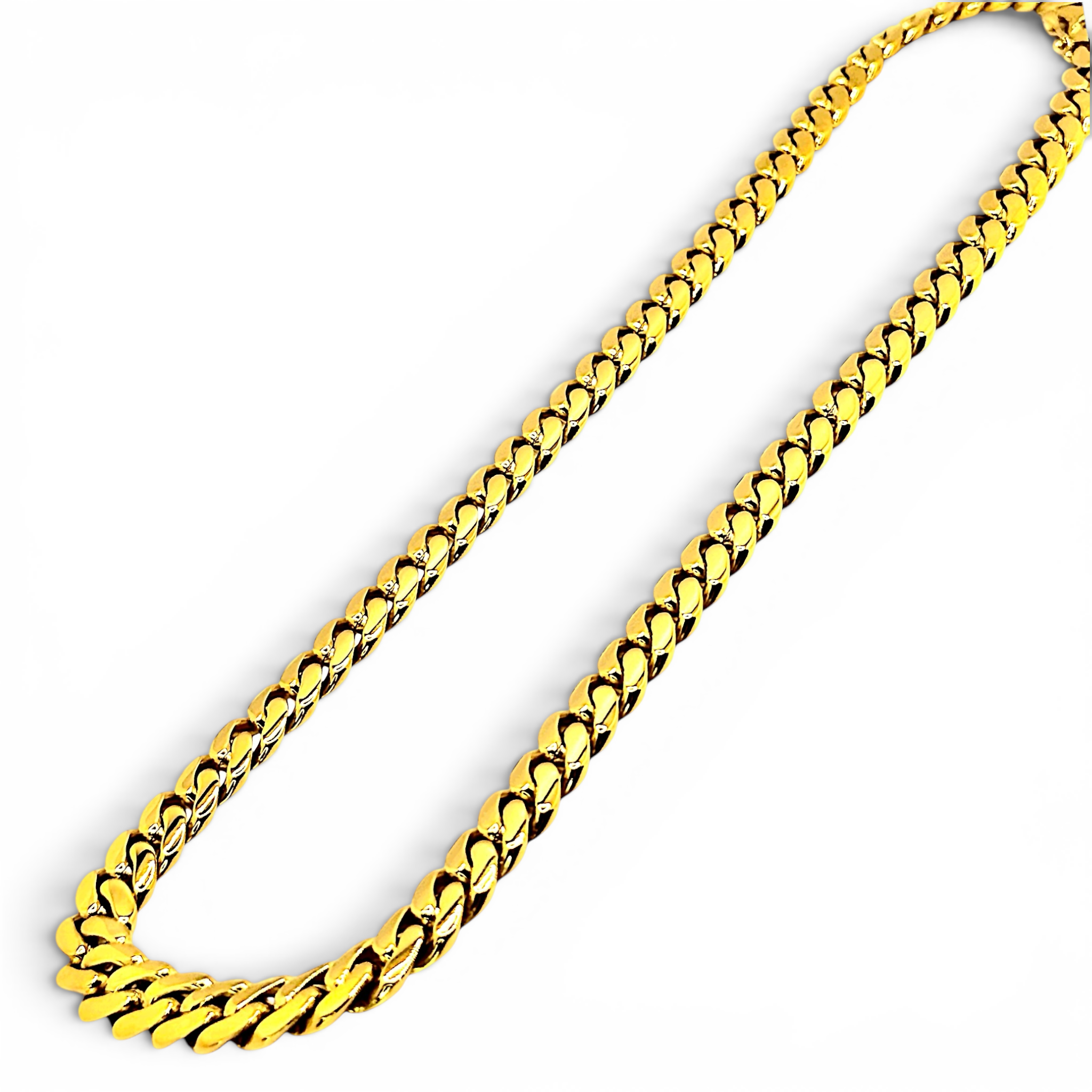 Men's Solid Miami Cuban Link Chain – Yellow Gold