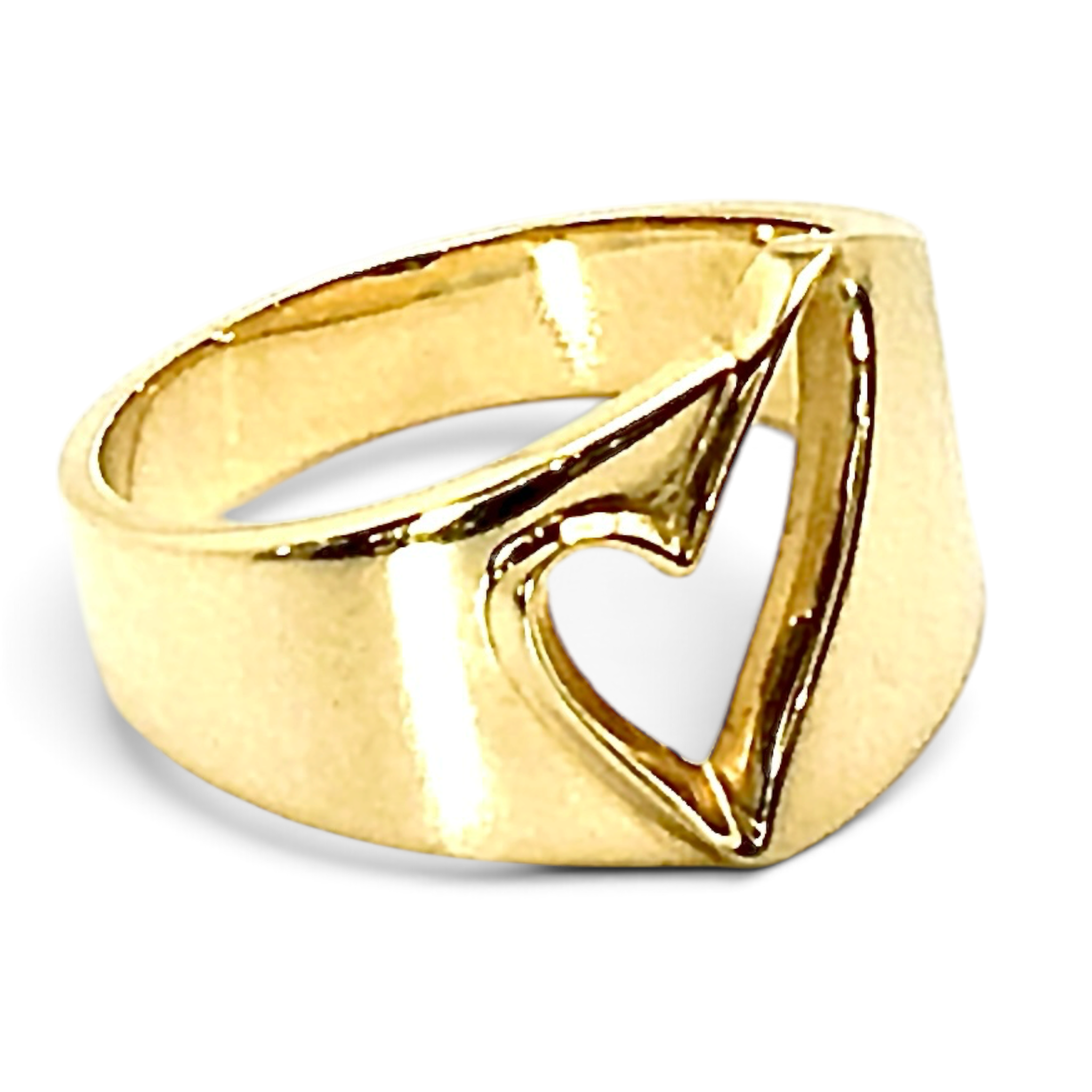The Apex Signet — Yellow Gold Open-Heart Statement Ring