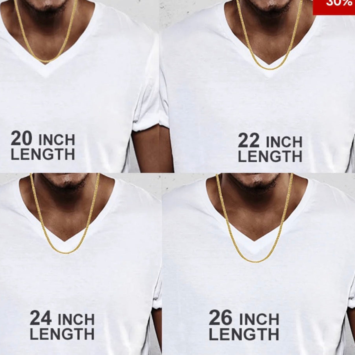 Men's Solid Miami Cuban Link Chain – White Gold