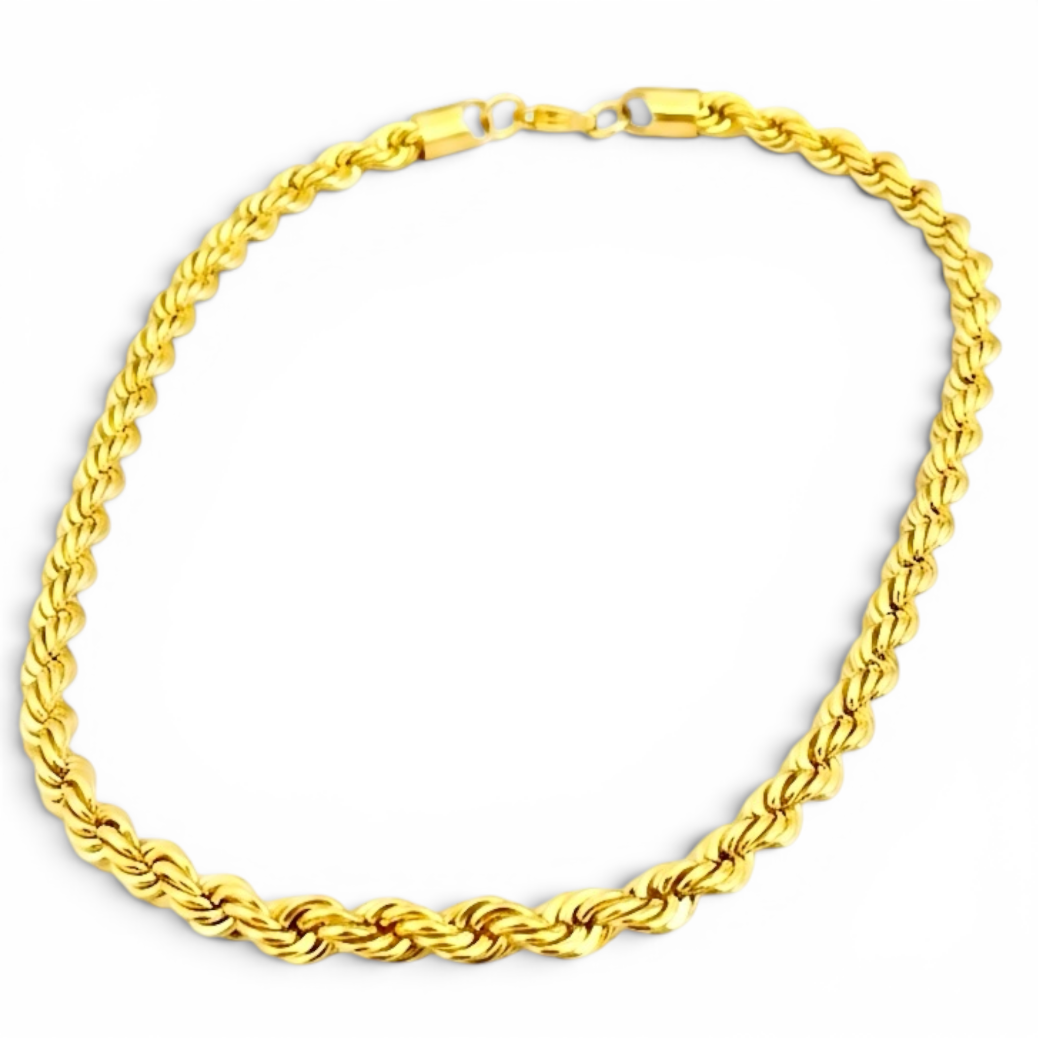 Men's Solid Twisted Rope Chain Necklace – Yellow Gold