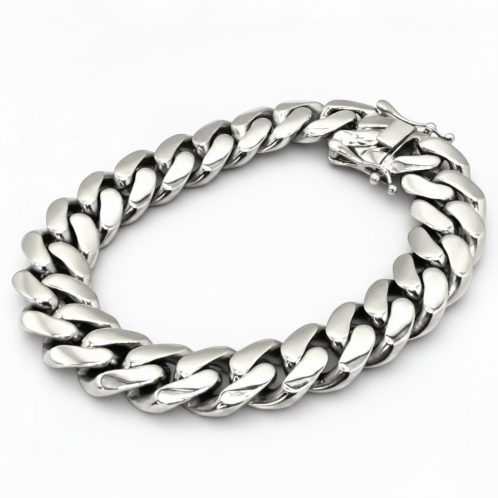 Heavy Miami Cuban Link Bracelet – White Gold