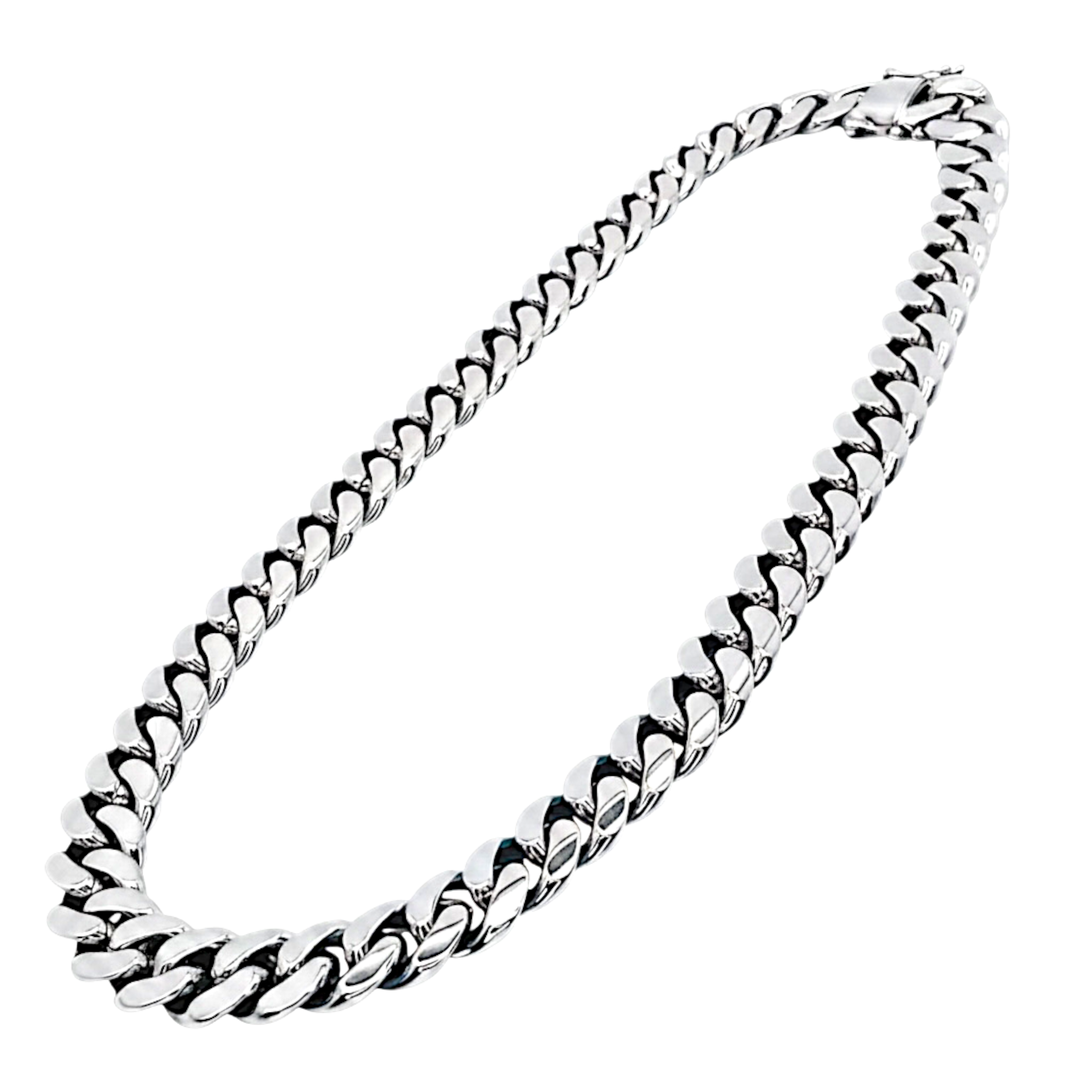 Heavy Cuban Link Chain – White Gold